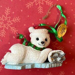 🔴 Danbury Mint Polar Bear Baby Animal Christmas Ornament